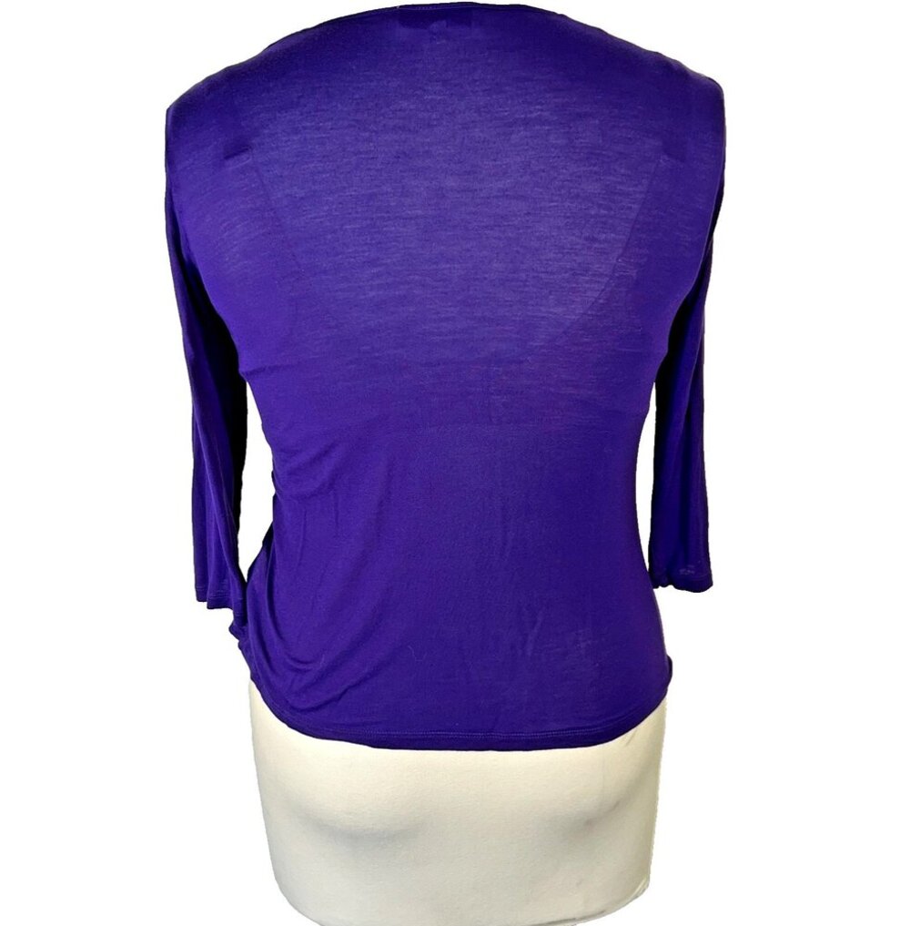 Jones NY Sport - Blouse Women's XL Jersey V-Neck Cascade Front 3/4 Sleeve - Picture 6 of 16